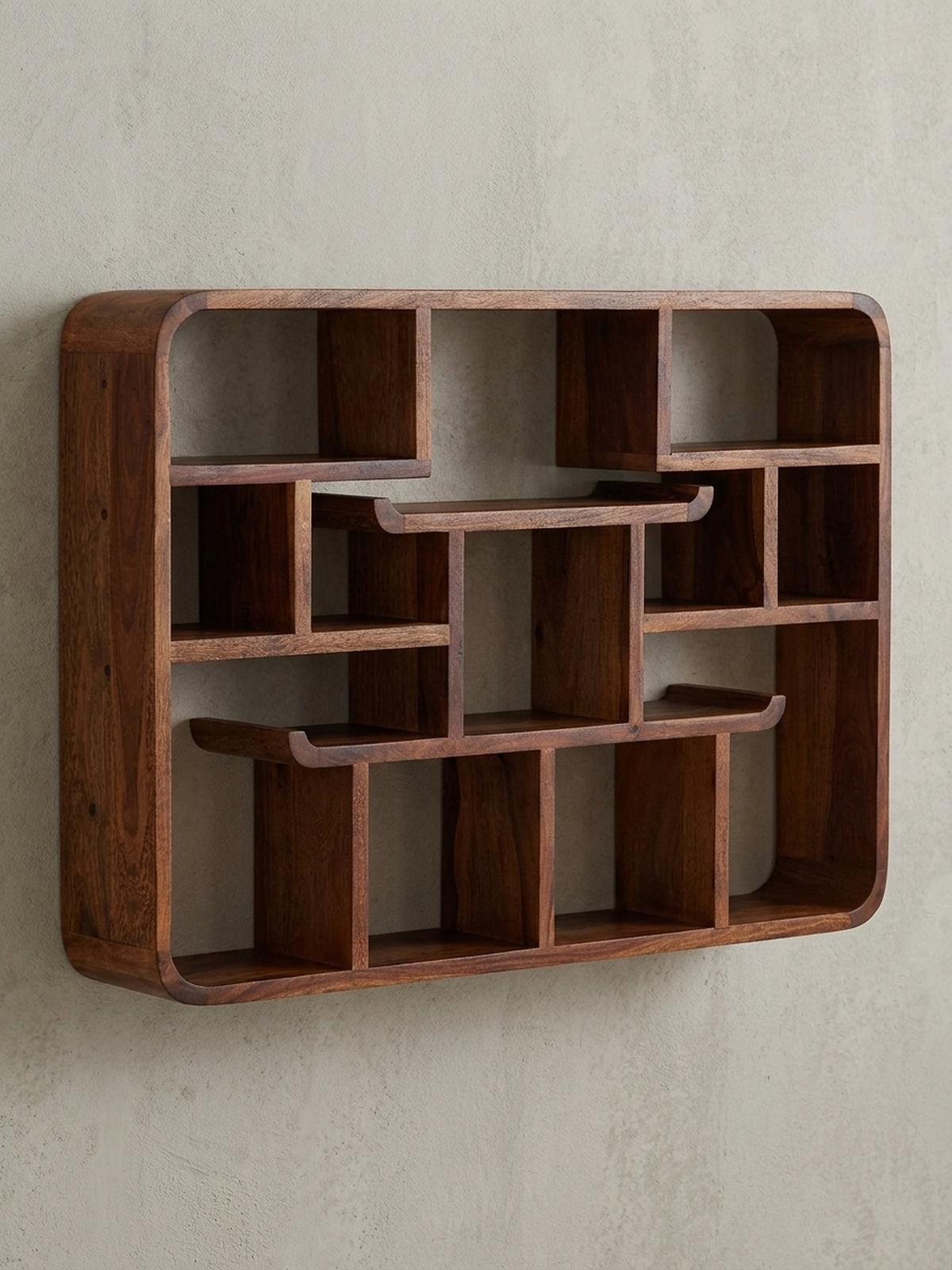 WANDREGAL Massivholz Modern Stil Elegant - Braun, Holz (80/55/12cm) - KADIMA DESIGN