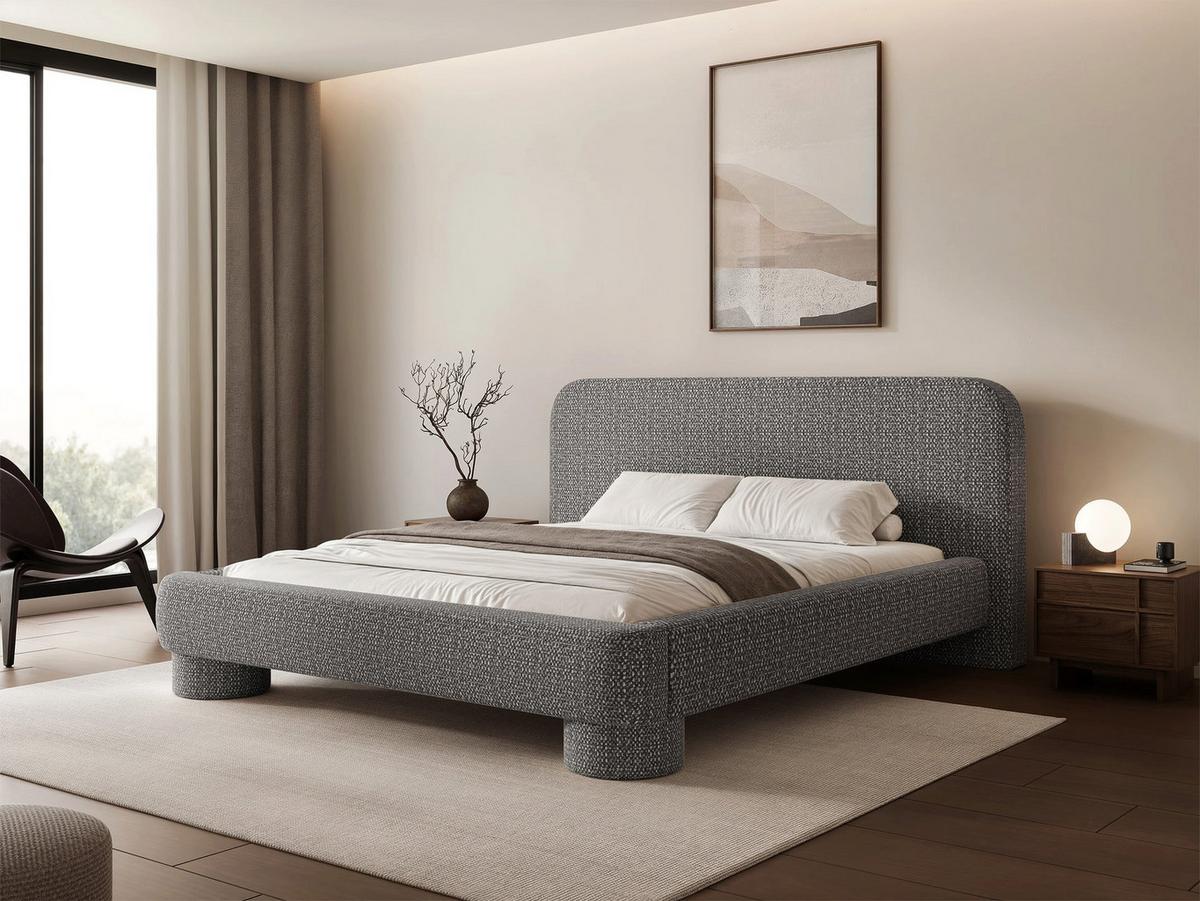 POLSTERBETT mit Bettkasten Fredo 140x200 cm - Dunkelgrau, Holzwerkstoff/Textil (140/200cm) - Selsey