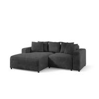 ECKSOFA Megan Xs In Stoff Poso - Dunkelgrau, Holzwerkstoff/Textil (240/165cm) - Fun Möbel