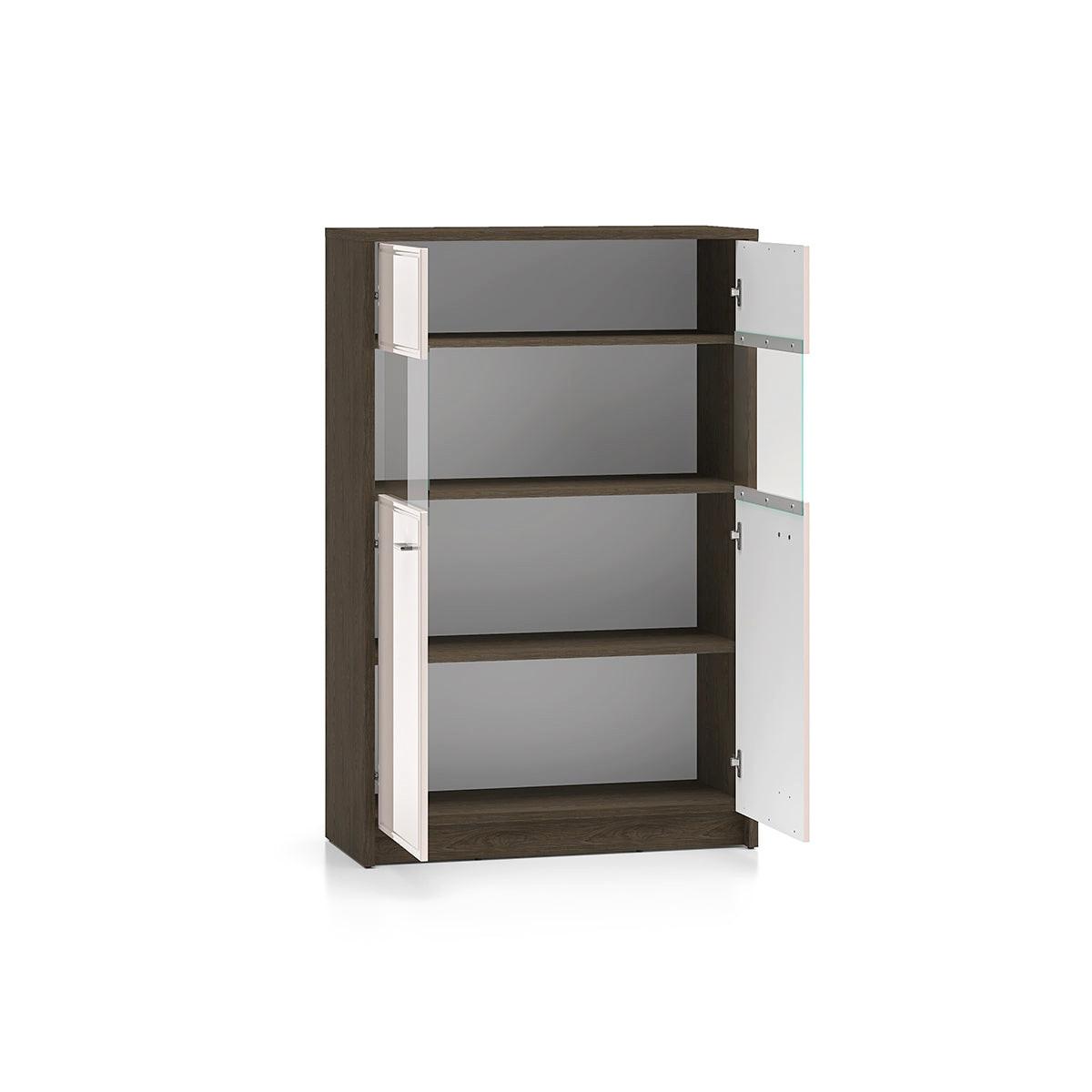 GESCHIRRSCHRANK Kaius Kaschmir und Dunkles Holz - Beige, Holzwerkstoff (91.6/140.5/40cm) - Petits-meubles