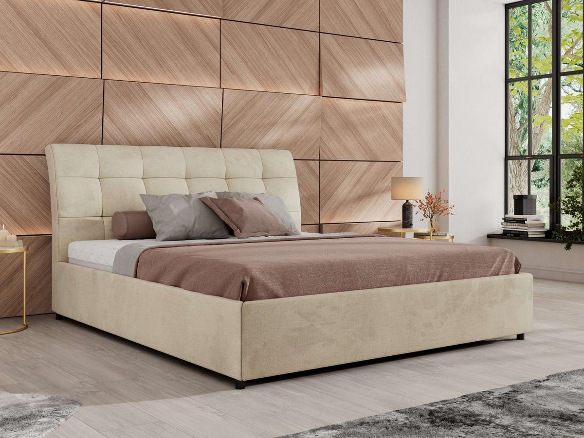 POLSTERBETT GALA CLASSIC 180/200 - Beige Velvet - Multipocket-Matratze - Beige, Textil (180/200cm) - MKS