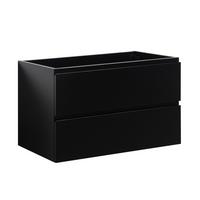 WASCHBECKENUNTERSCHRANK Angela 2 Schubladen Schwarz Matt - 80 x 48 x 50 cm - Schwarz, Holz (80/50/48cm) - Badplaats