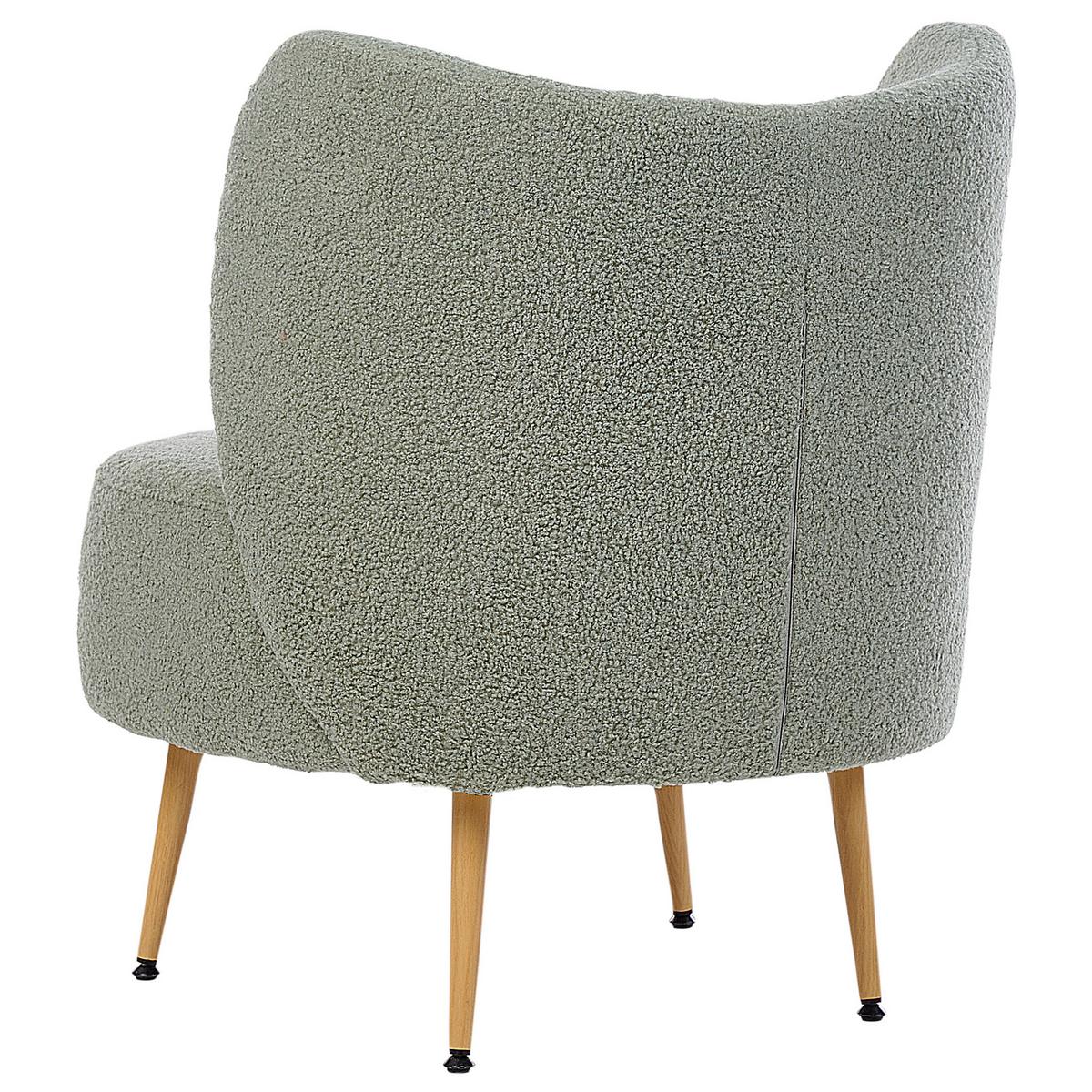 SESSEL mit Kissen Bouclé Grün Otsby II - Grün, Textil (60/76/55cm) - Beliani