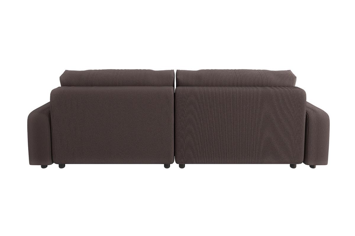 ECKSOFA Emma Dunkelbraun Cord - Ottomane rechts - Dunkelbraun, Textil (234/170cm) - S-Style Möbel