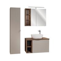 BADMÖBEL 80cm Eros 2er-Set Taupe - Taupe, Holzwerkstoff (80/48/46cm) - Petits-meubles