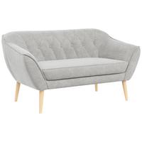 SOFA Pirs 2 Sitzer Strukture Hellgrau - Hellgrau/Braun, Holz/Textil (140/75/74cm) - MKS