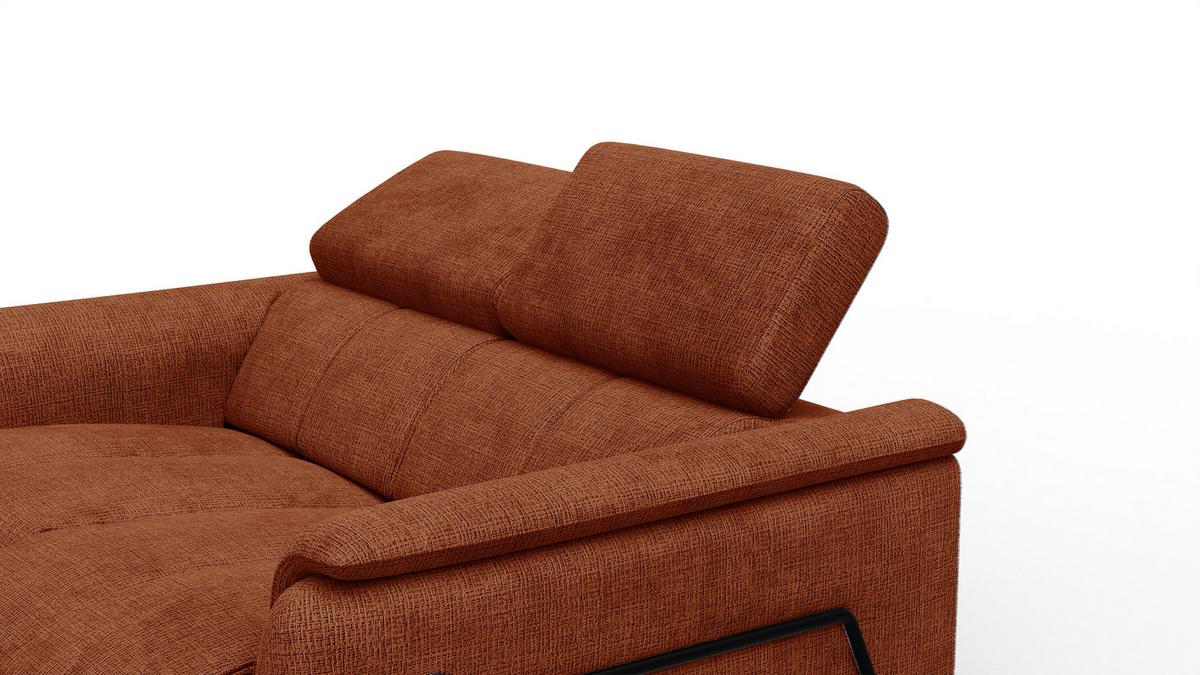 RELAXSOFA RODEN 2-Sitzer, rostrot - Orange, Holz/Textil (152/82/103cm) - Wozimo