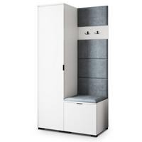 GARDEROBENSCHRANK LORI 95/181/51 cm Modern Garderobe-Set Weiß - Weiß/Grau, Holzwerkstoff (95/181/51cm) - MASSENO
