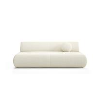 BETTSOFA DELTA Ecru Geflochtener Stoff mit Schlaffunktion - Ecru, Holz (214/74/100cm) - MASSENO