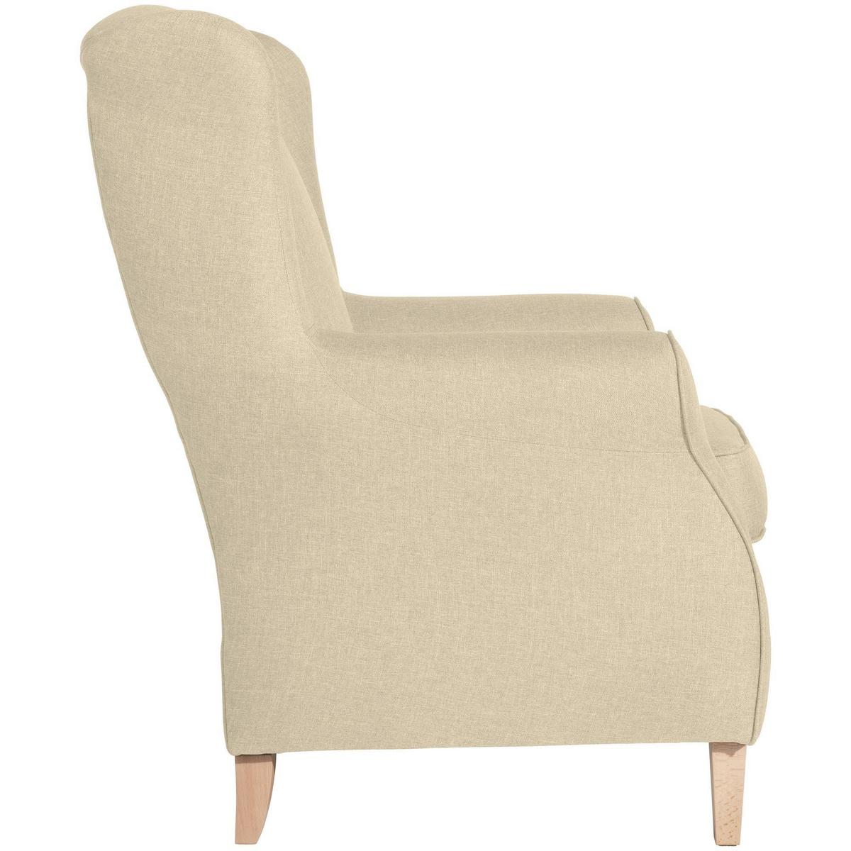 OHRENSESSEL Karlen Bezug Flachgewebe Buche natur / beige - Beige/Buchefarben, Kunststoff (86/103/77cm) - 58aufmkessel