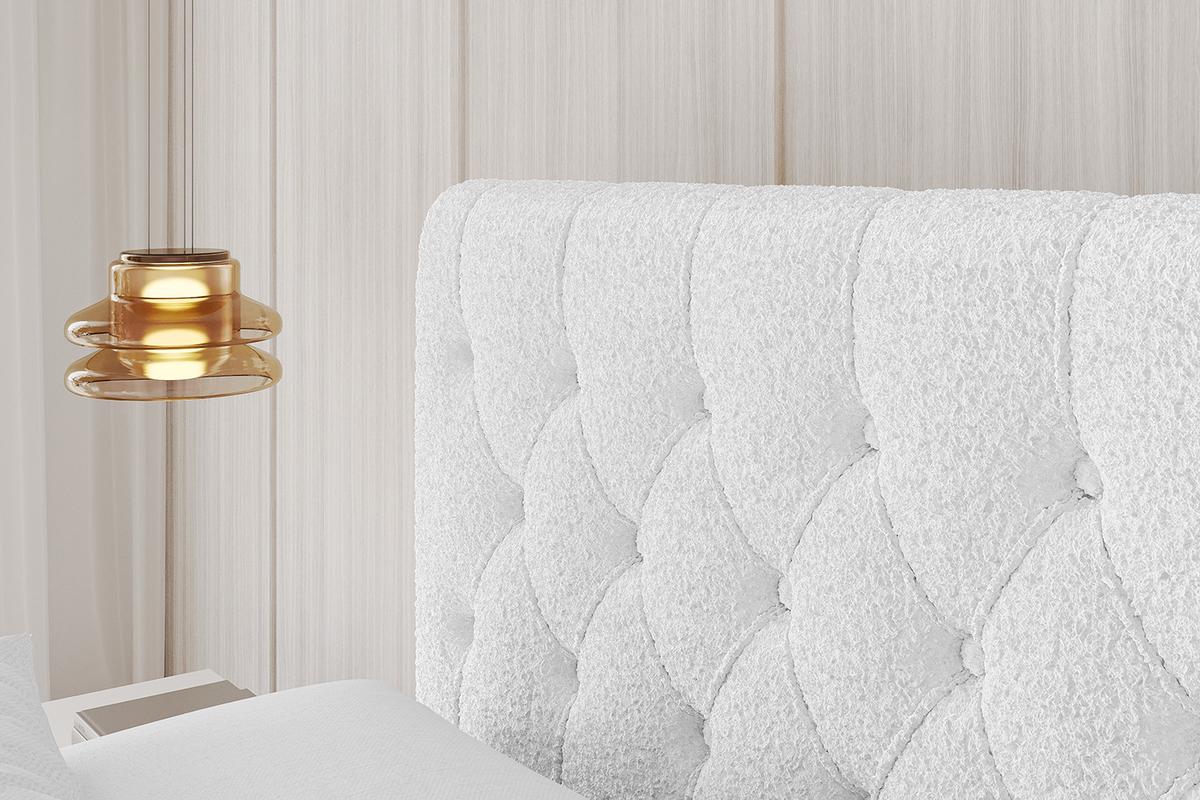 POLSTERBETT mit Bettkasten und Lattenrost, Bett mit Matratze H3/H4 - LARO 180x200 Weiß - Weiß, Holzwerkstoff/Textil (180/200cm) - ALTDECOR