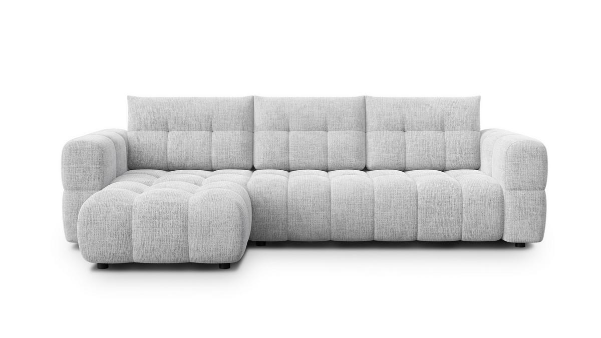 ECKSOFA CLOUDI 4-Sitzer links, hellgrau - Hellgrau/Schwarz, Holz/Textil (294/160cm) - Wozimo