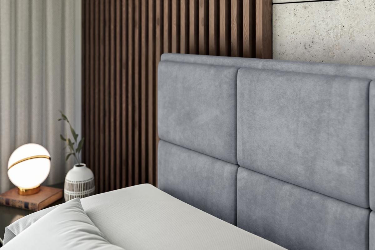 BOXSPRINGBETT NOVA KING - 180 x 200 - H3/H4 - Grau - Grau, Holzwerkstoff (180/200cm) - ALTDECOR