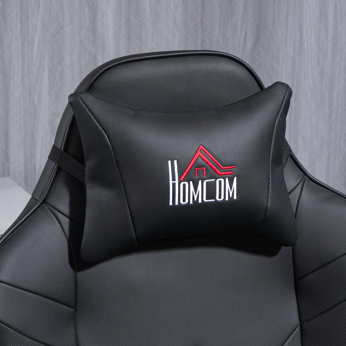 RELAXSESSEL mit Massagefunktion, Elektrisch Fernsehsessel mit Liegefunktion - Schwarz, Leder/Kunststoff (82.5/111.5/78cm) - HOMCOM