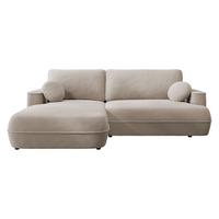 ECKSOFA Fuego L, Seite: Links - Creme/Schwarz, Holz/Kunststoff (260/168cm) - MIRJAN24
