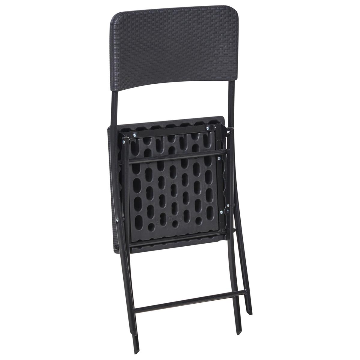 BISTRO-SET klappbar Schwarz Trappeto - Schwarz, Kunststoff - Beliani