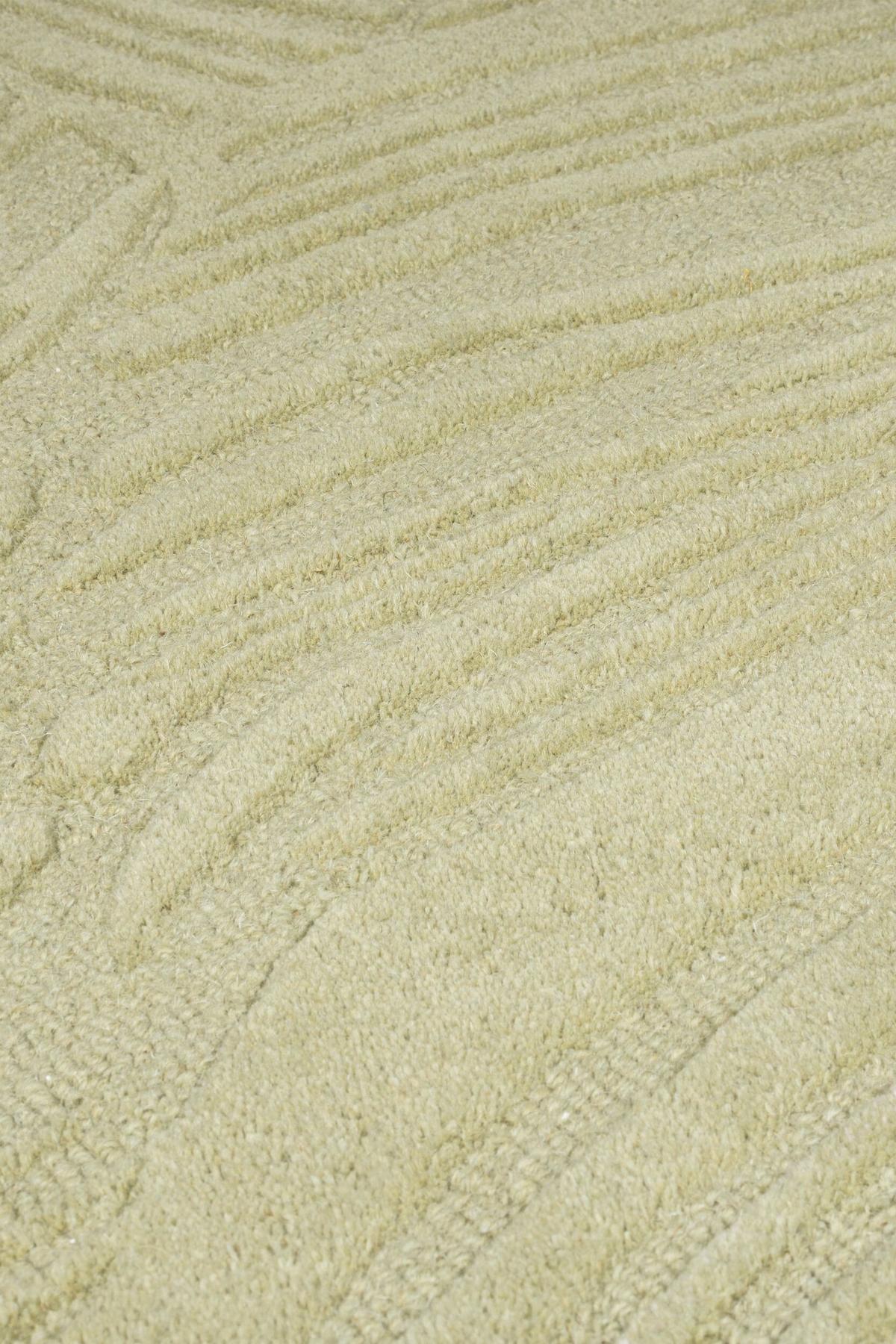 WOLLTEPPICH LEVEN, floral, Grün-Beige, 120 x 170 cm - Grün, Textil (120/170cm) - KADIMA DESIGN