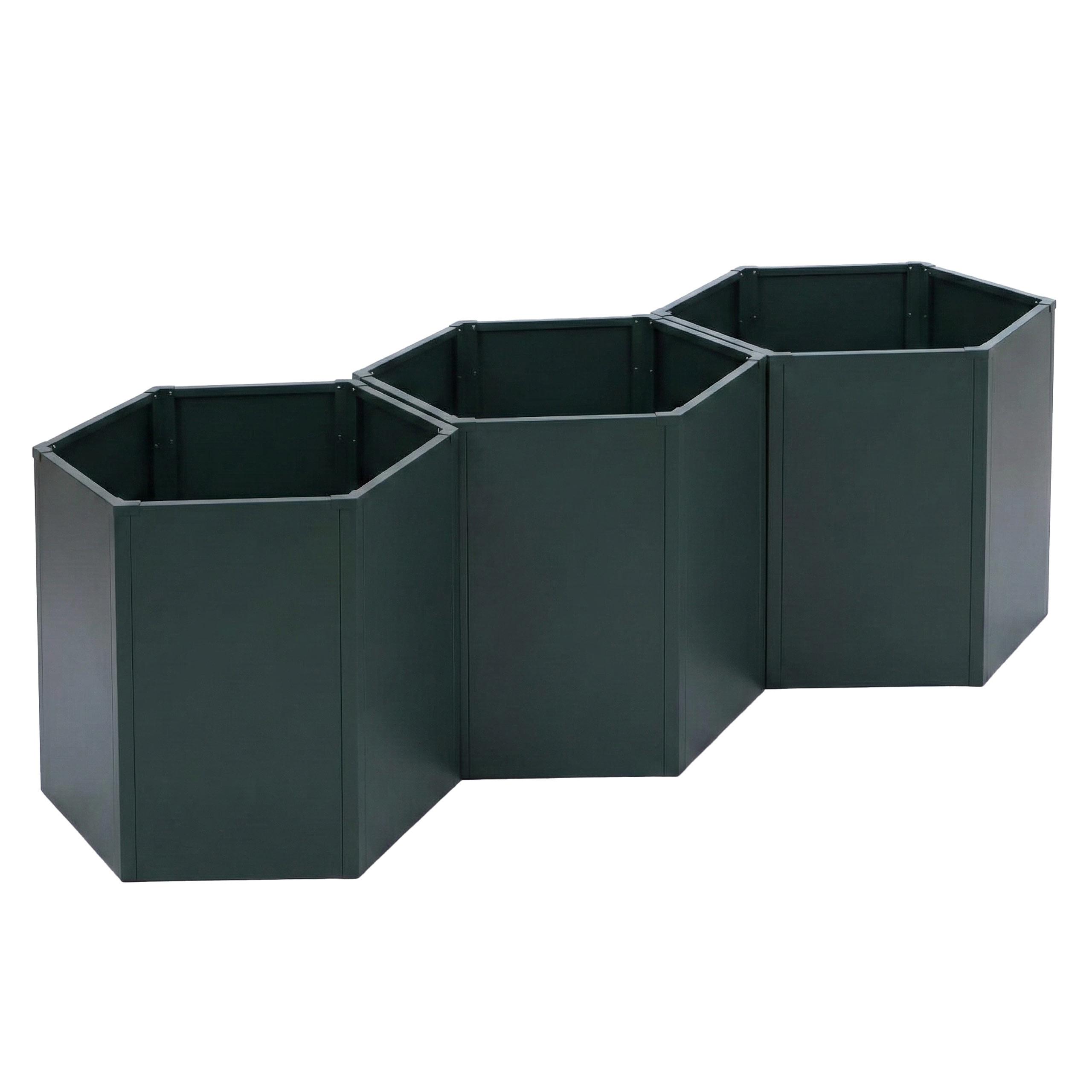 HOCHBEET 3ER-SET Grün 3er-Set-Set - Grün, Metall (164/77/100cm) - MCW