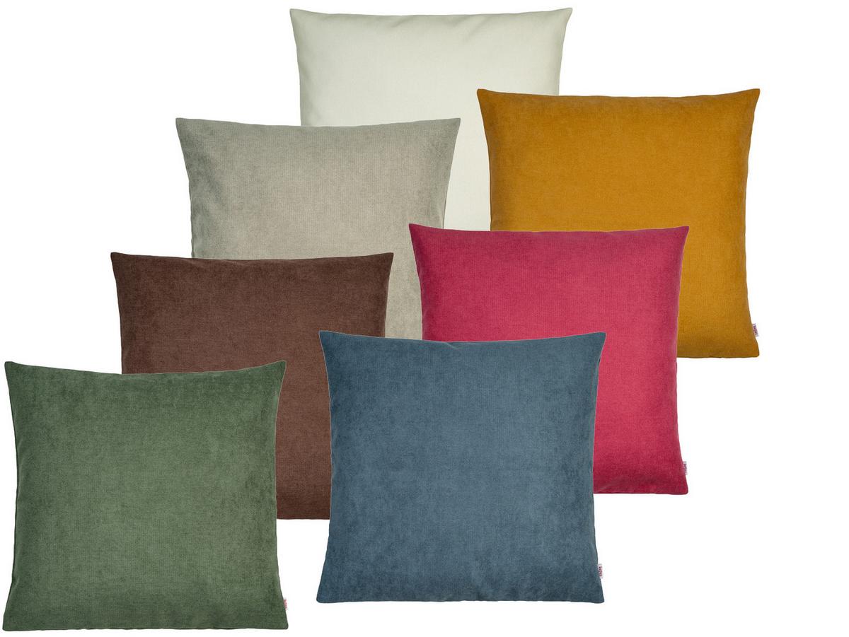 KISSENHÜLLE FarbTon Chenille-Haptik greig-taupe 50/50 cm - Taupe, Textil (50/50cm) - beties Heimtextil