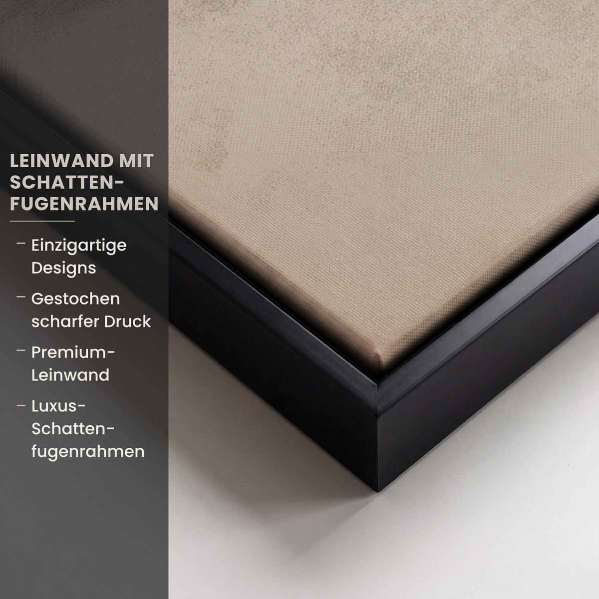 LEINWAND Bilder mit Rahmen - Vogel - Beige - Japanisch - 40x60 - Taupe, Textil (40/60cm) - MuchoWow
