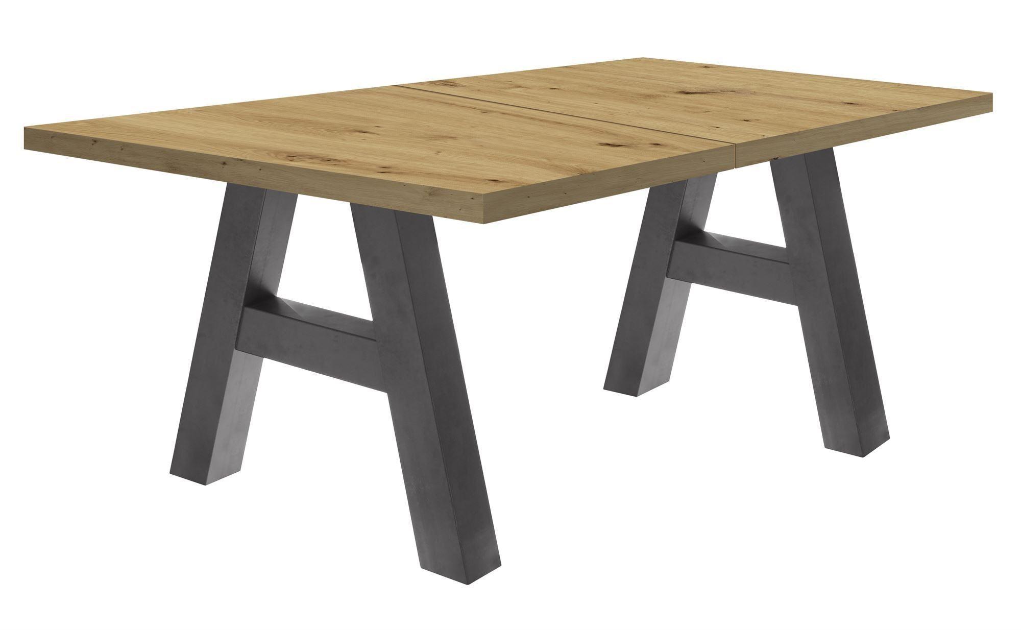 ESSTISCH ausziehbar Elia 3 140 x 90 x 75 Esszimmertisch Graphit/Asteiche - Eiche Artisan, Holz (140/90/75cm) - 58aufmkessel