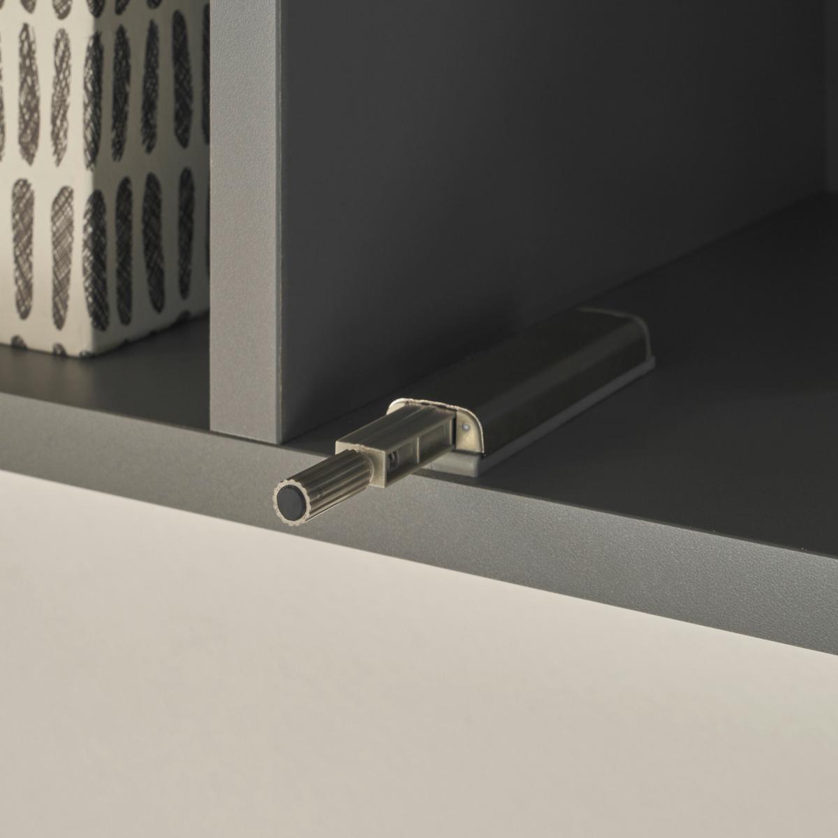WOHNWAND Thermo Eiche, grau, Wohnkombination 3-teilig 304 x 170 cm - Eichefarben/Grau, Holzwerkstoff (304/170/30cm) - Furn.Design