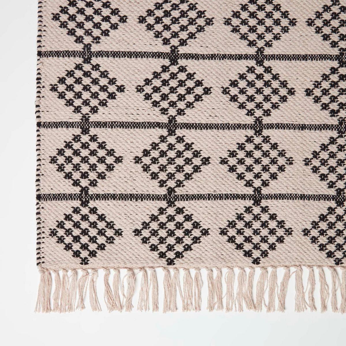 HANDWEBTEPPICH Adana geometrisch gemustert 90/150 cm - Schwarz, Textil (90/150cm) - Homescapes