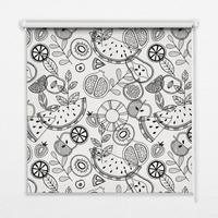 INNENROLLO - Fensterrollo - Rollo - 100x100 cm - Gezogene Früchte - Grau, Kunststoff (100/100/0.5cm) - TULUP