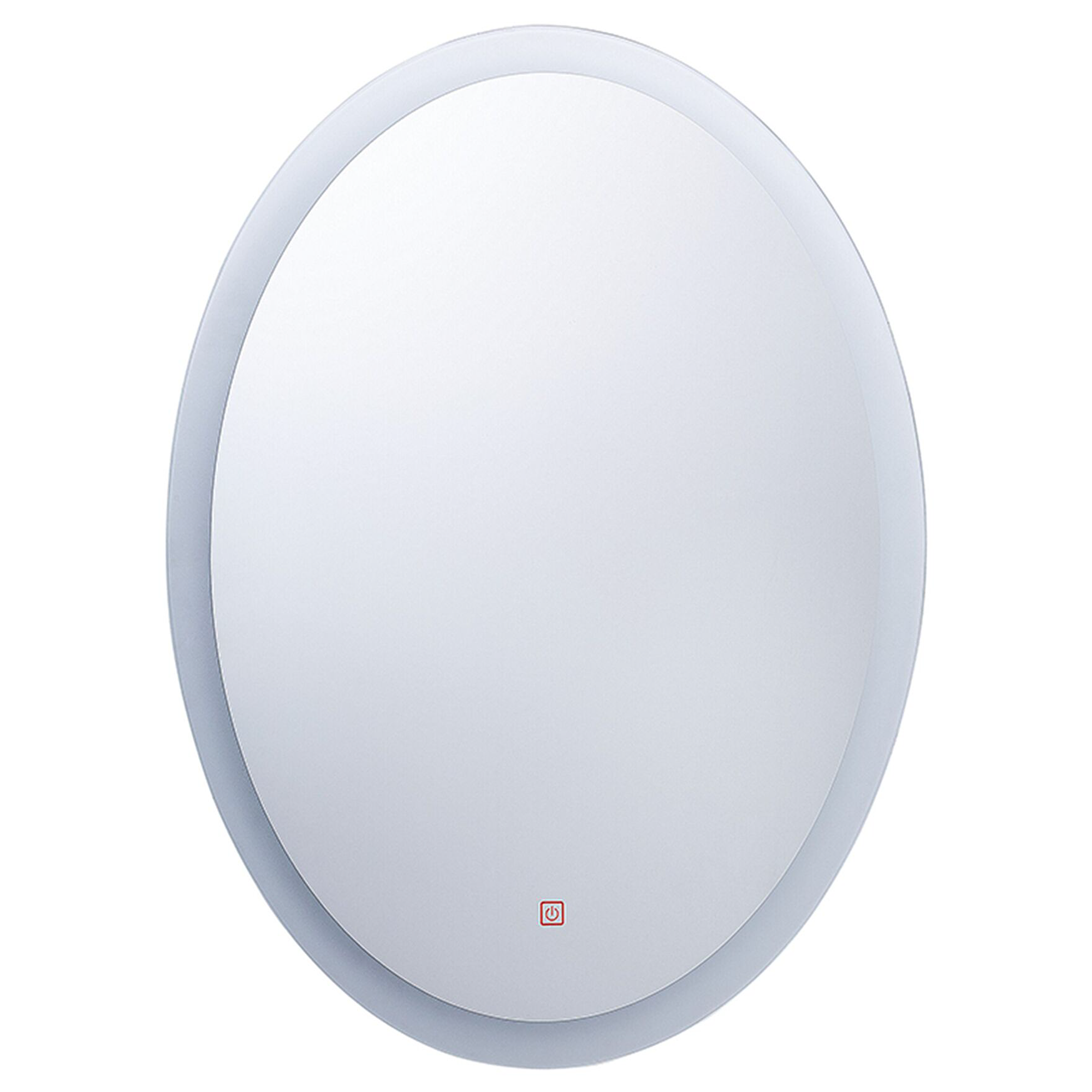 BADSPIEGEL mit LED-Beleuchtung oval 60/80 cm Viriat - Silberfarben, Glas (60/80/3cm) - Beliani