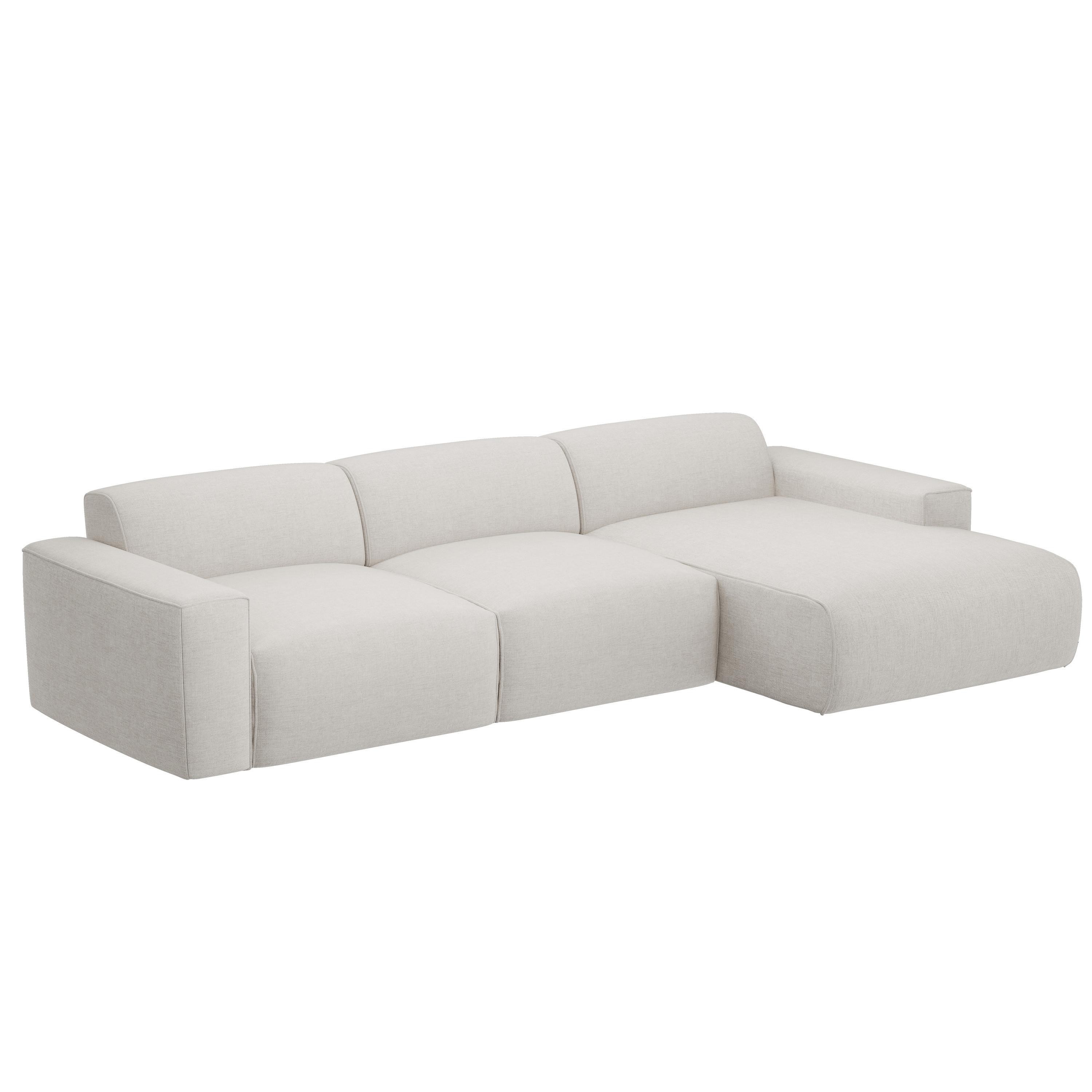 ECKSOFA DOVE Rechts Chenille-Stoff in Beige - Beige, Kunststoff/Textil (313/162cm) - Idohome