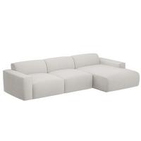 ECKSOFA DOVE Rechts Chenille-Stoff in Beige - Beige, Kunststoff/Textil (313/162cm) - Idohome