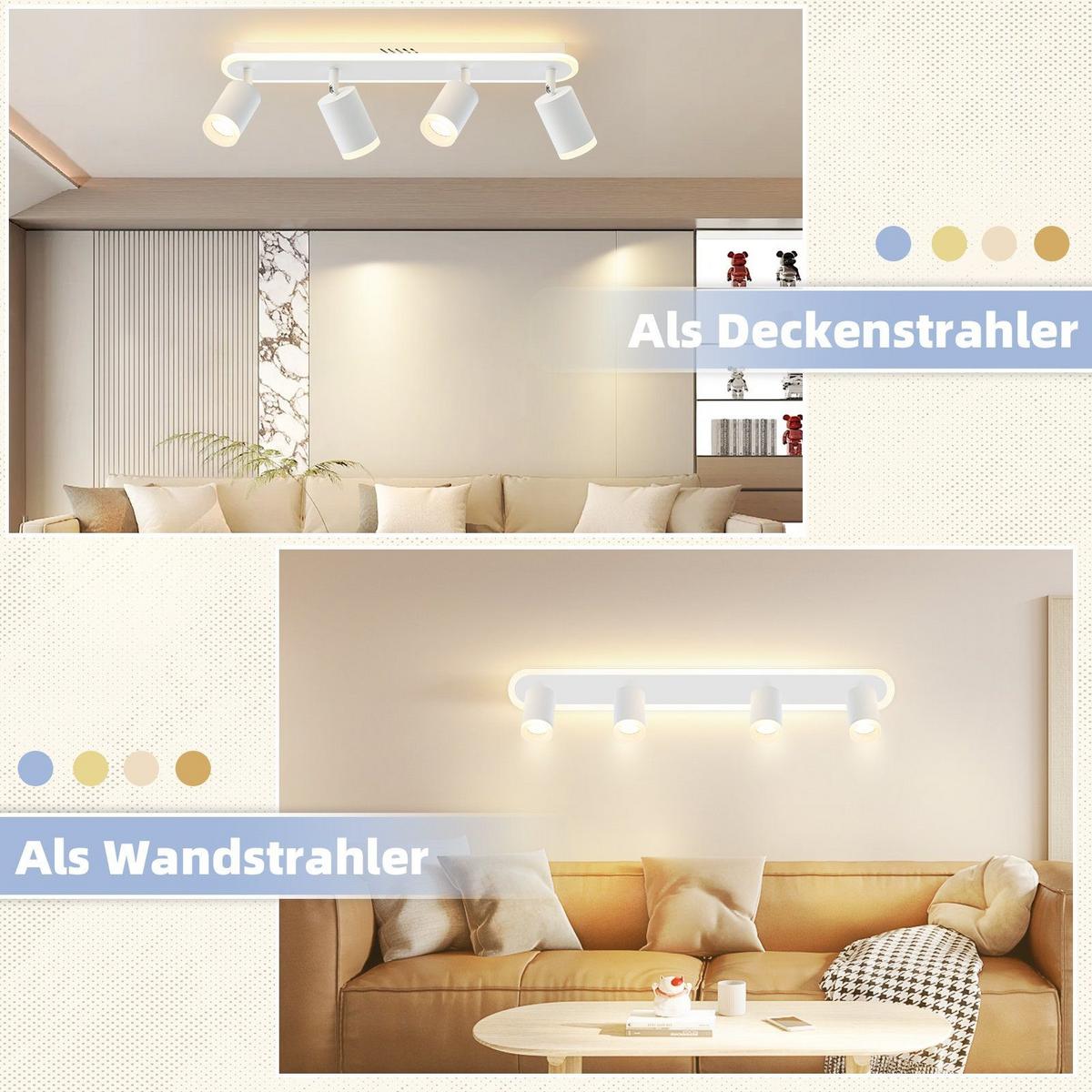 DECKENSTRAHLER Lichtelf 4-flammig 57/8/10 cm - Weiß, Metall (57/8/10cm) - Nettlife
