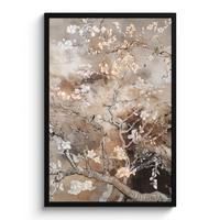 POSTER MIT RAHMENGERAHMTES BILD Mandelblüte - Kunst - Van Gogh - Beige - Abstrakt 60x90 cm - Braun, Papier (60/90cm) - MuchoWow