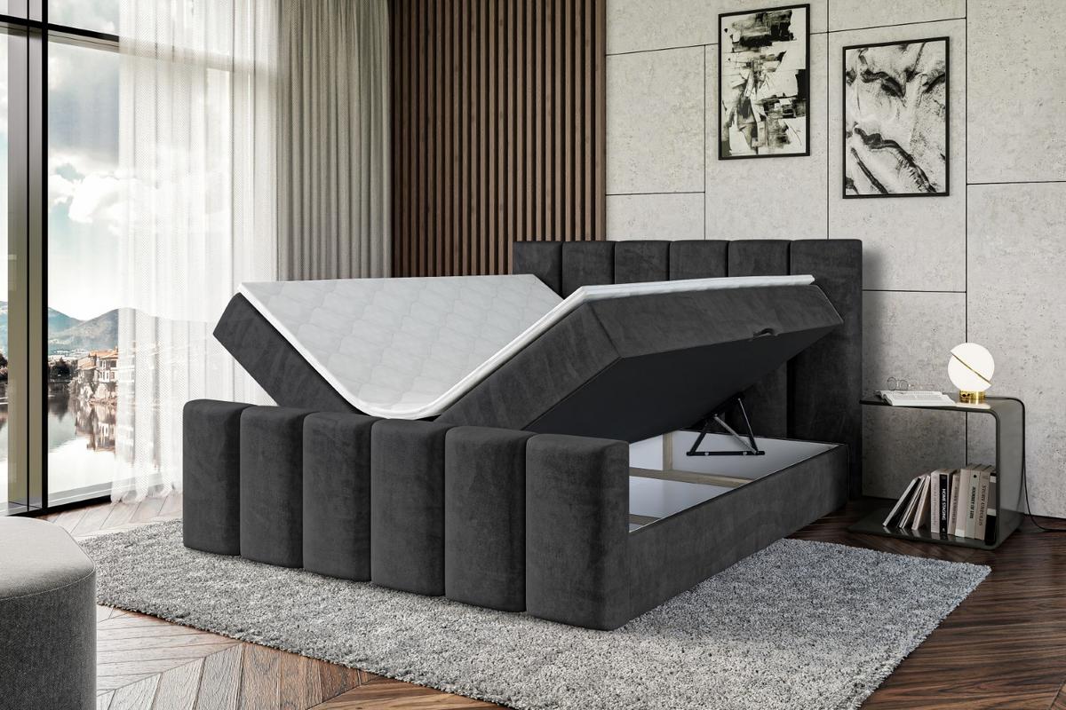 BOXBETT BOXI1-Z - 140x200 cm - H3 - Schwarz - Schwarz, Holzwerkstoff (140/200cm) - ALTDECOR