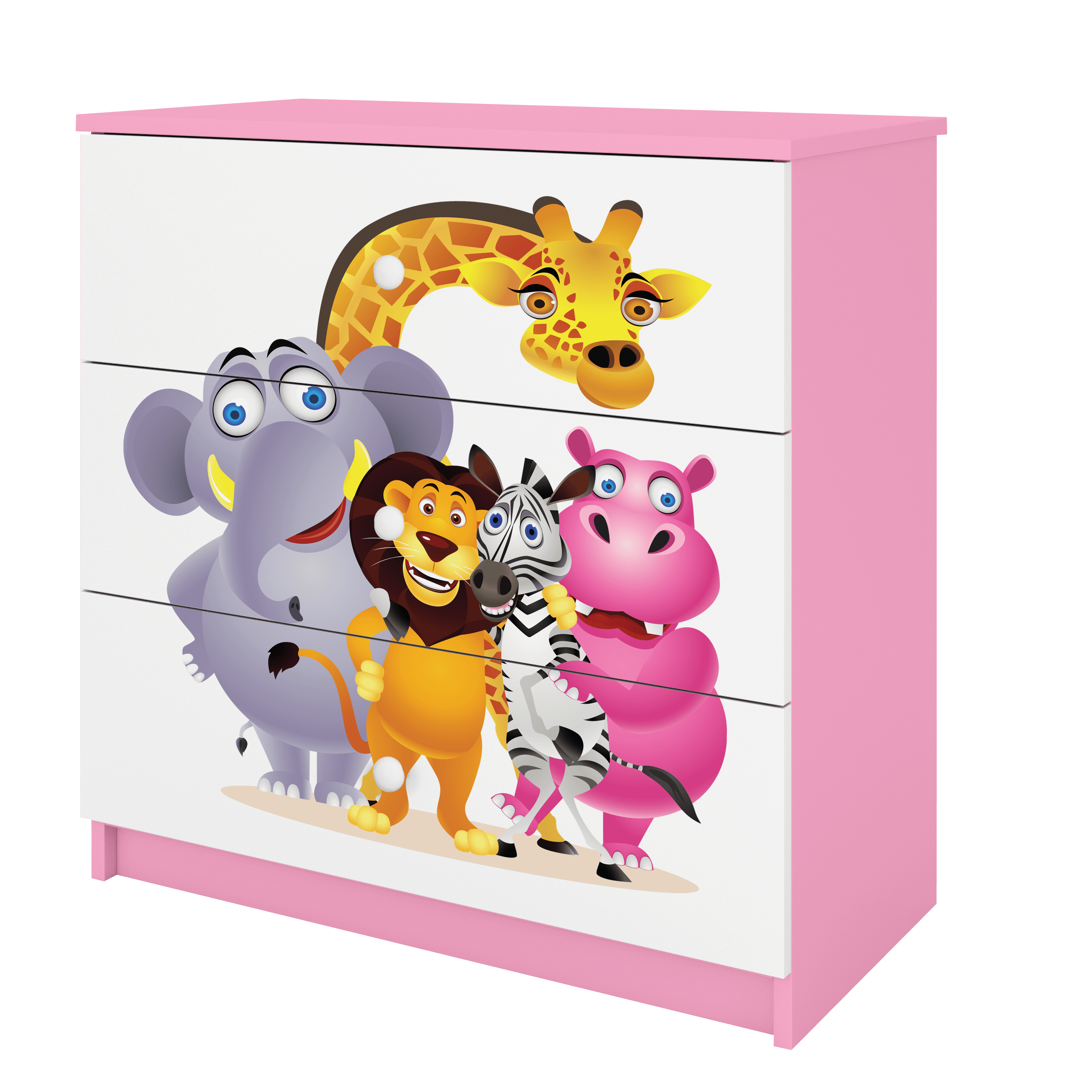 KOMMODE Babydreams ZOO 81/81/41 - Rosa, Holzwerkstoff (81/81/41cm) - RAUMHIRSCH FURNITURE
