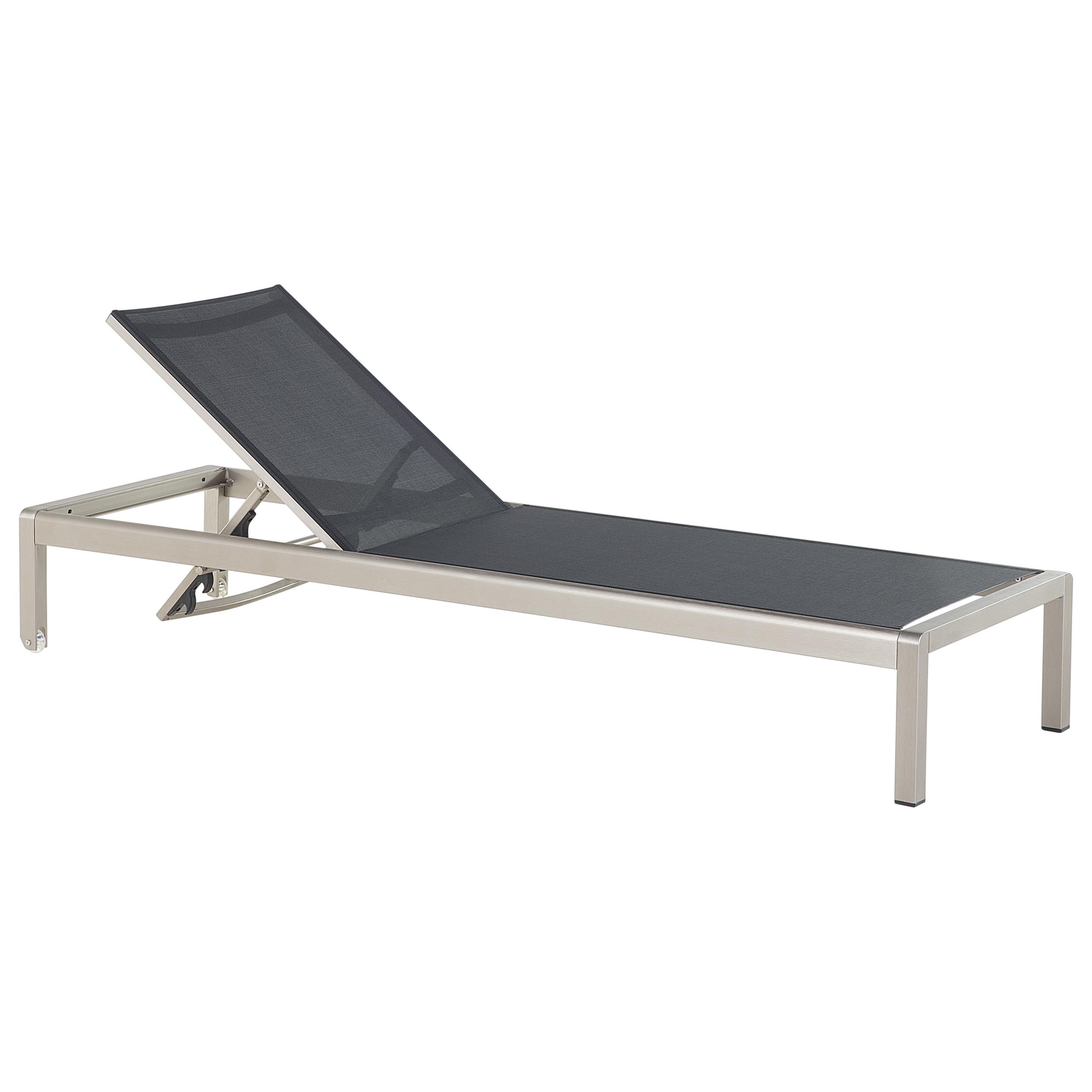 GARTENLIEGE schwarz Fossato - Schwarz, Metall (64/93/198cm) - Beliani
