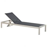 GARTENLIEGE schwarz Fossato - Schwarz, Metall (64/93/198cm) - Beliani