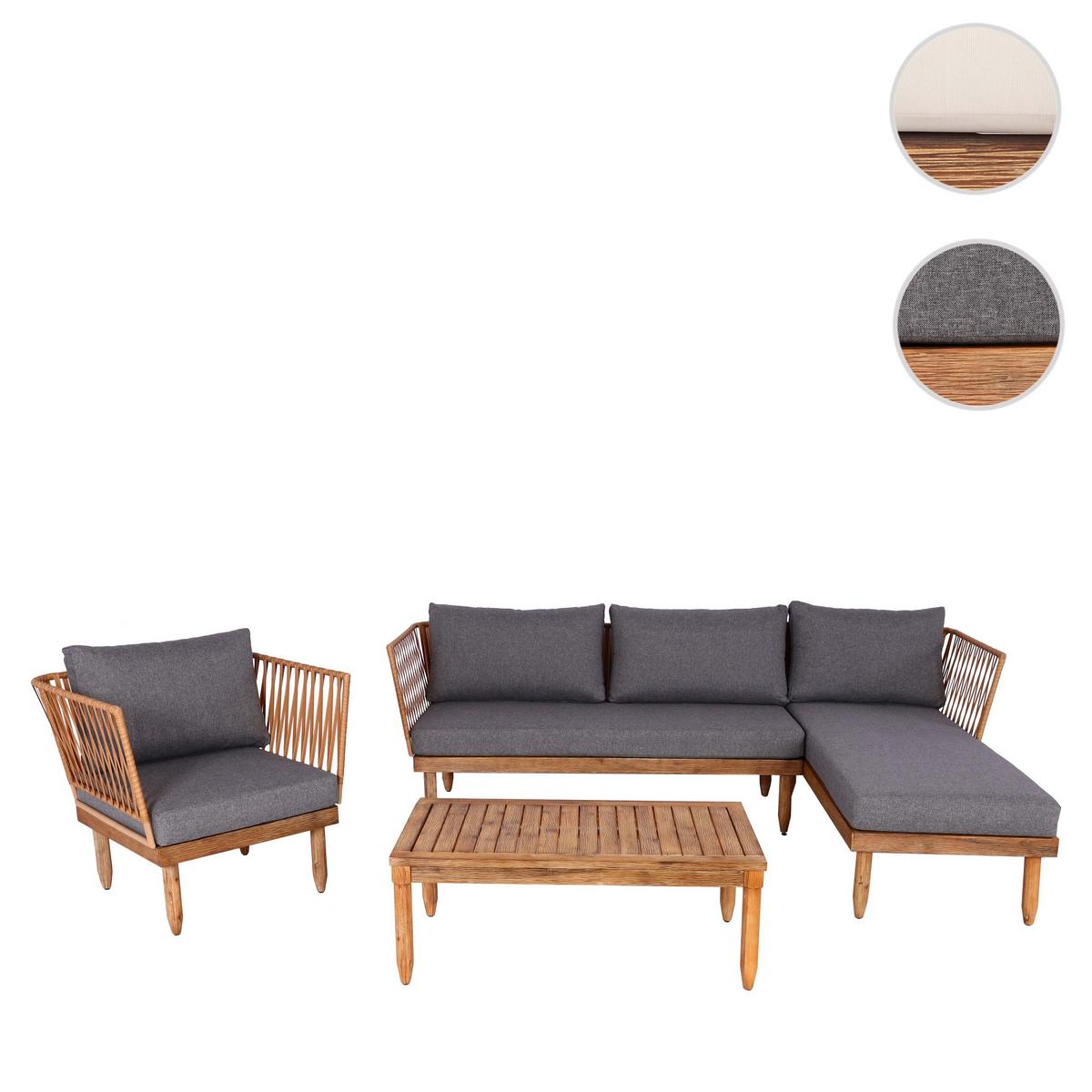 GARTEN-GARNITUR Braun, Grau - Braun/Grau, Holz - MCW