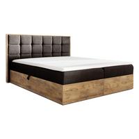 BOXBETT Vendio 160/200 cm in Braun – mit Bettkasten und Topper - Schwarz/Braun, Holz/Holzwerkstoff (160/200cm) - AX Living
