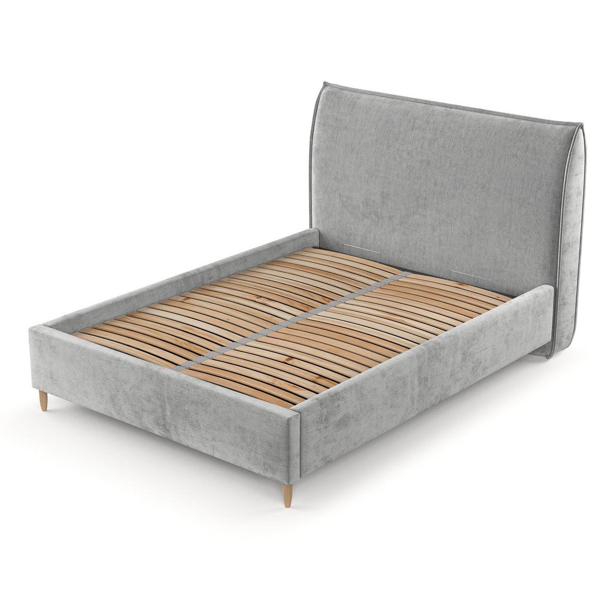 POLSTERBETT Mira 120/200 cm Hellgrau im Lotta Stoff - Hellgrau/Naturfarben, Holz/Holzwerkstoff (120/200cm) - AltaBeds