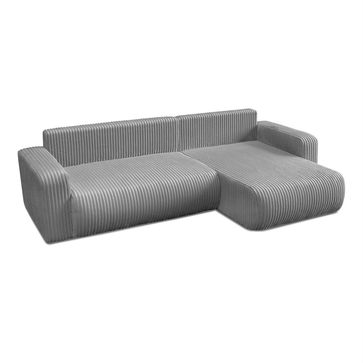 ECKSOFA PRESTIGE SOFT mit Schlaffunktion und Bettkasten, Tilia 86 - Hellgrau, Textil (277/143cm) - Lookway