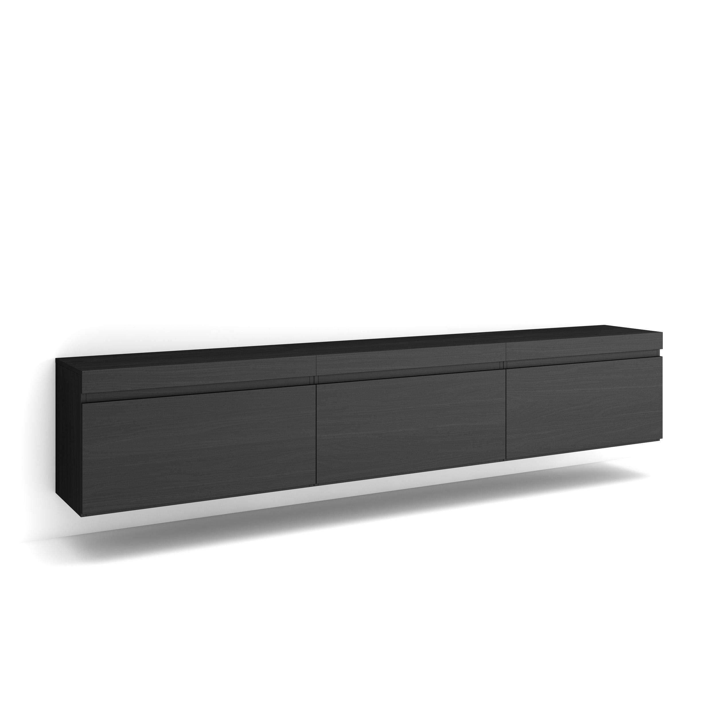 LOWBOARD, Hängend, Schwarz, 240/35/45cm - Schwarz, Holzwerkstoff (240/45/35cm) - Skraut Home