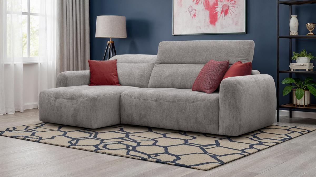 ECKSOFA NERO 4-Sitzer, platingrau - Schwarz/Grau, Holz/Textil (272/81/159cm) - Wozimo