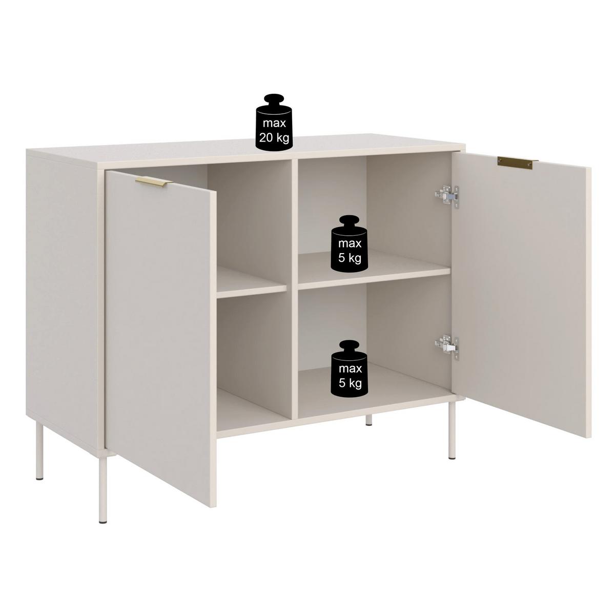 SIDEBOARD Vena Kaschmir 100 cm - Kaschmir/Goldfarben, Holzwerkstoff/Kunststoff (100.6/86/40cm) - Selsey