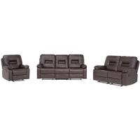 6-SITZER SOFA SET Kunstleder Braun Bergen - Braun, Kunststoff (204/101/74cm) - Beliani