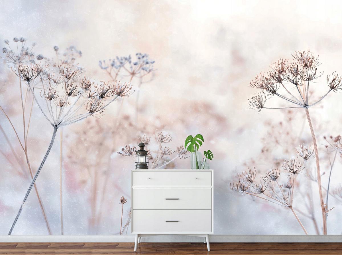FOTOTAPETE Blumen Pusteblumen Beige 350x250 cm - Multicolor, Papier (350/250cm) - Wallarena