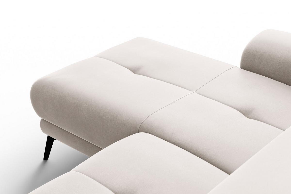 ECKSOFA FIERO 4-Sitzer LINKS, Beiger Veloursstoff - Beige/Schwarz, Holz/Textil (288/170cm) - Courtois Laville