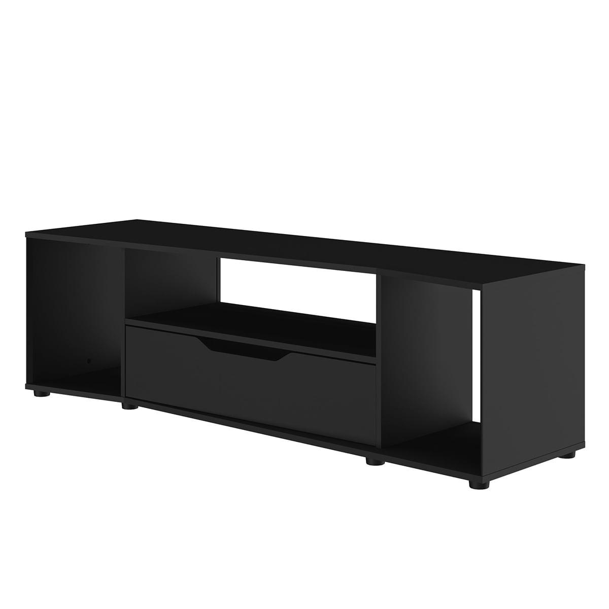 TV-GAMER-HACK-MÖBEL - L163 x H48 x P45 cm - Schwarz, Holzwerkstoff (45/48/198cm) - Calicosy