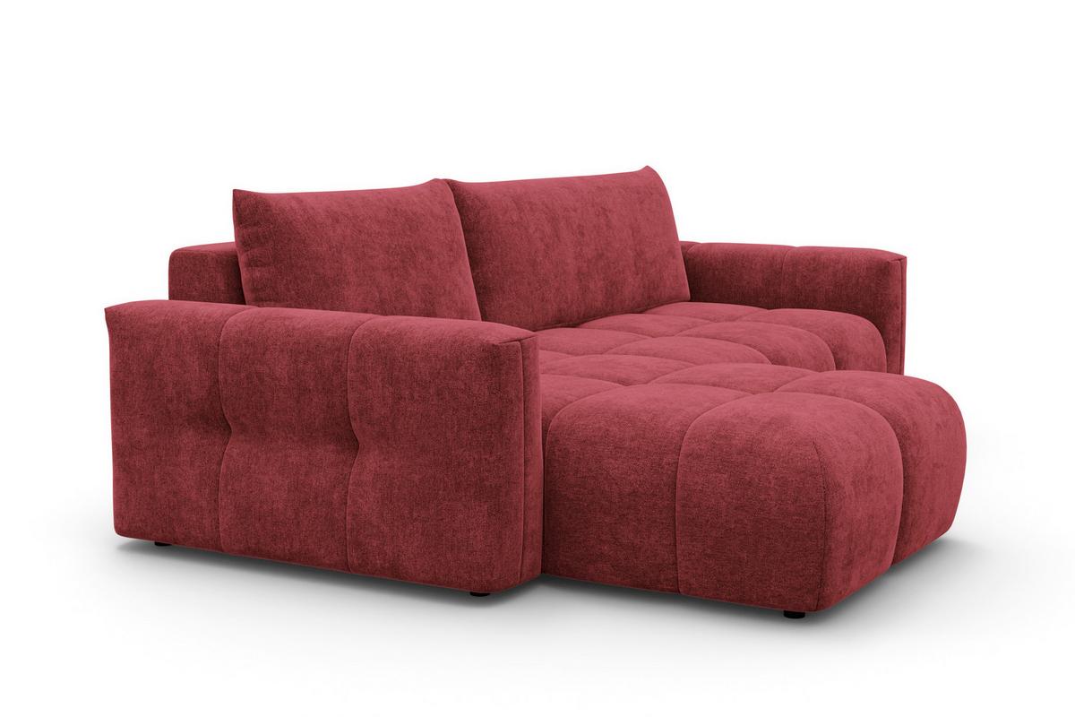 ECKSOFA VERONA 4-Sitzer links, Dunkelrot - Schwarz/Dunkelrot, Holz/Textil (266/173cm) - Courtois Laville