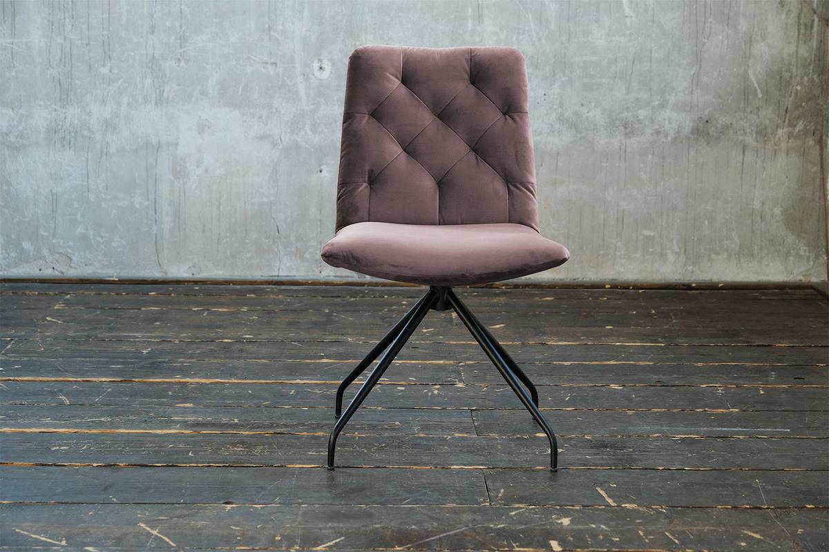 DREHSTUHL NEW CHARME Rosé Velvet (1er-Set) - Roségold/Rosa, Textil (52/87/66cm) - KAWOLA